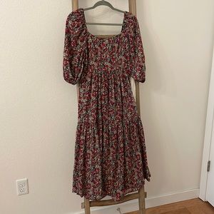 Puff sleeve long dress